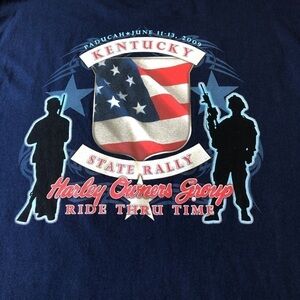 HARLEY Davidson Owners Group HOG Kentucky State Rally Shirt 09 Navy Large Shirt